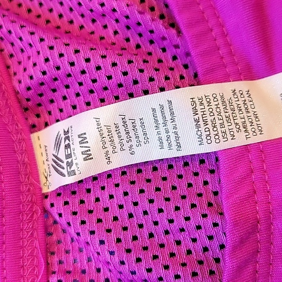 Set of 3 RBX mesh cut back tie tank tops, size M, blue pink black - Picture 2 of 5